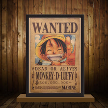 Load image into Gallery viewer, One Piece Posters Wall Stickers Luffy Wanted